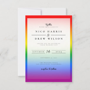 Elegant LGBTQ+ Pride Wedding Invitation