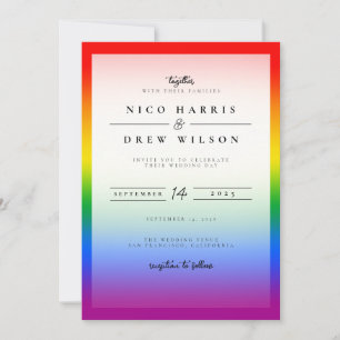 Elegant LGBTQ+ Pride Wedding  Invitation