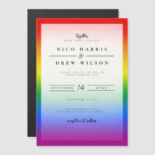 Elegant LGBTQ+ Pride Wedding Magnetic Invitation