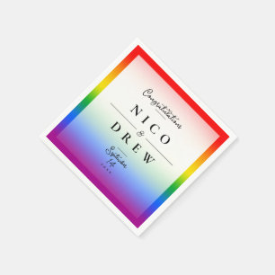 Elegant LGBTQ+ Pride Wedding Napkin