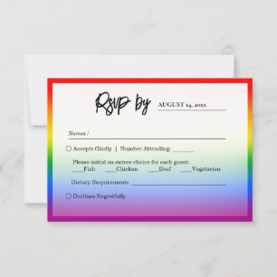 Elegant LGBTQ+ Pride Wedding  RSVP Card