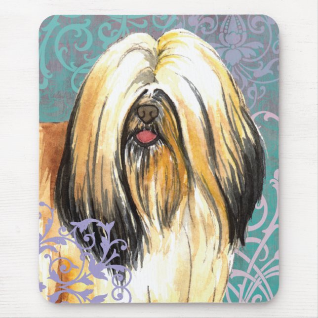 Elegant Lhasa Apso Mouse Mat (Front)