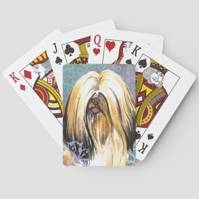 Elegant Lhasa Apso Playing Cards (Back)