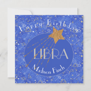 Elegant Libra Personalised Birthday Card