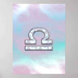 Elegant Libra Zodiac Sign Mother of Pearl Style