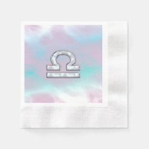 Elegant Libra Zodiac Sign Mother of Pearl Style Napkin