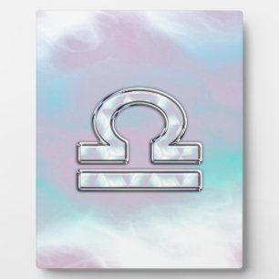 Elegant Libra Zodiac Sign Mother of Pearl Style Plaque