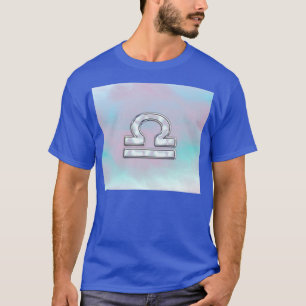 Elegant Libra Zodiac Sign Mother of Pearl Style T-Shirt