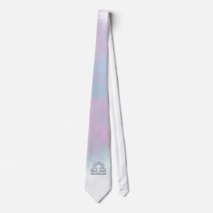 Elegant Libra Zodiac Sign Mother of Pearl Style Tie