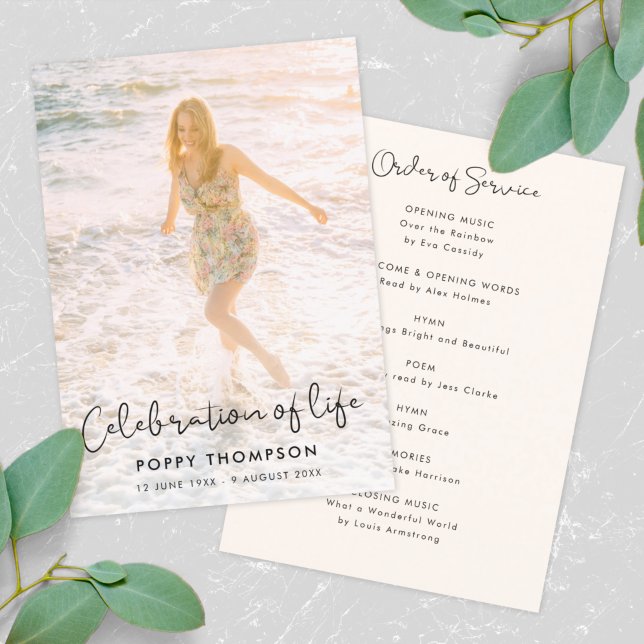 Elegant Life Celebration Order of Service Funeral Programme (Creator Uploaded)