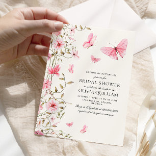 Elegant Lifetime of Butterflies Bridal Shower Invitation