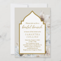 Elegant Light Beige Magnolia Flowers Bridal Brunch