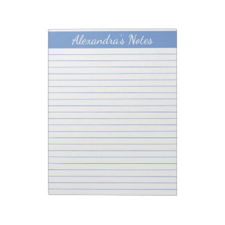 Elegant Light Blue 8.5x11 Letter Size Personalised Notepad