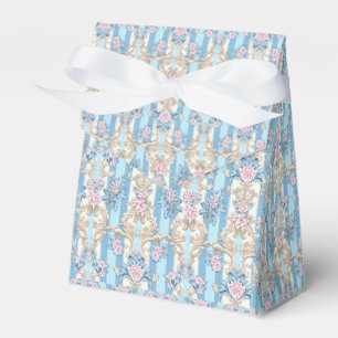 Elegant light blue baroque pattern favour box