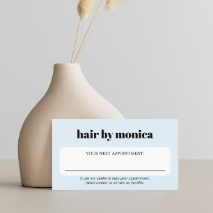 Elegant Light Blue Bold Beauty Salon  Appointment Card