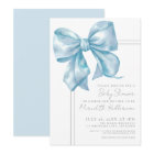 Elegant Light Blue Bow Baby Shower