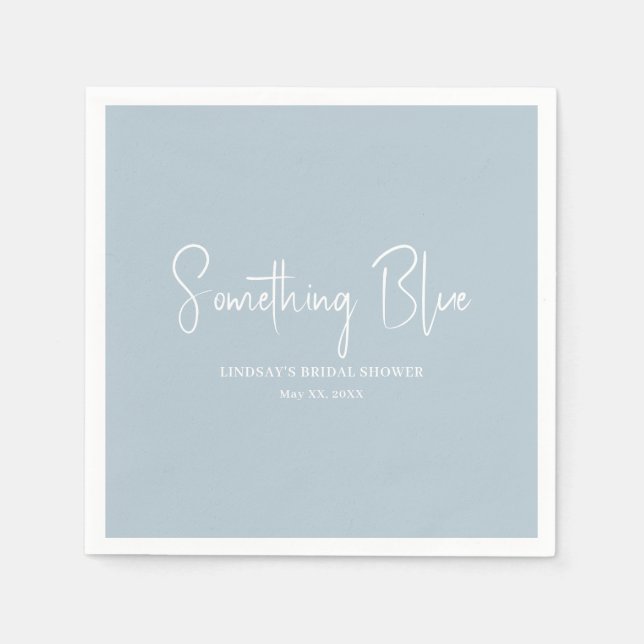 Elegant Light Blue Bridal Shower  Napkin (Front)