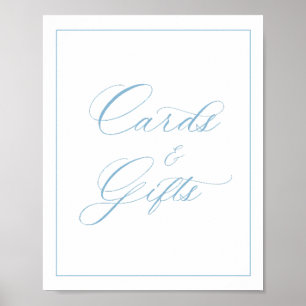 Elegant Light Blue Cards and Gifts Poster