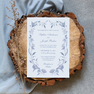 Elegant Light Blue Chinoiserie Wedding Invitation