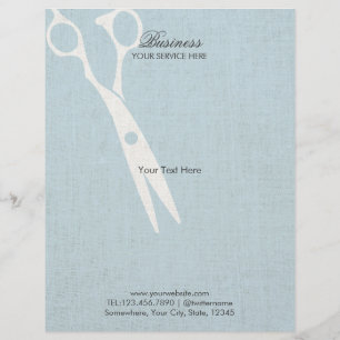 Elegant Light Blue Faux Linen Hair Salon Brochures
