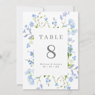 Elegant Light Blue Floral Frame Wedding (5x7)