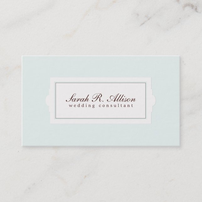 Elegant Light Blue  Professional Consultant Business Card (Front)