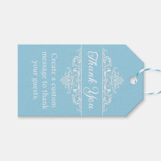 Elegant Light Blue Quinceañera Butterfly Birthday Gift Tags