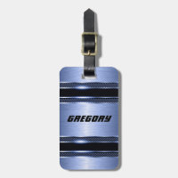 Elegant Light Blue Slick Faux Metallic Stripes