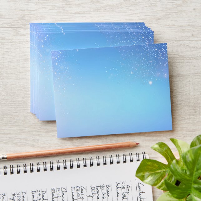 Elegant Light Blue Sparkle Wedding Background Envelope (Stacked)