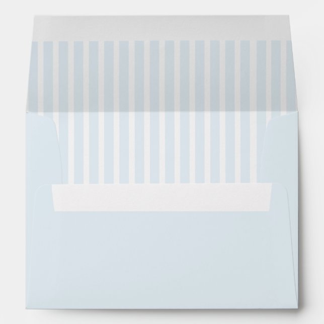 Elegant Light Blue Stripes Envelope (Back (Bottom))