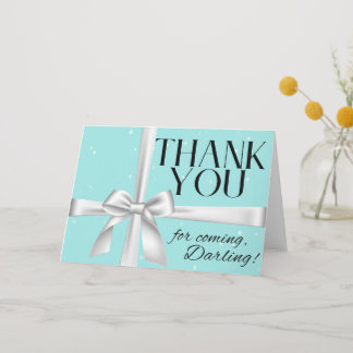 Elegant, light blue thank you card