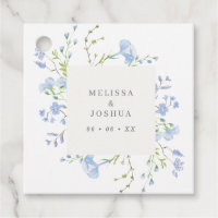 Elegant Light Blue Watercolor Florals Wedding