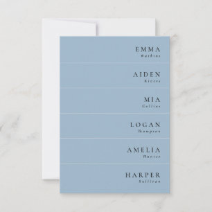 Elegant Light Blue Wedding Name Place Cards