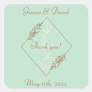 Elegant Light Blue Wedding Stickers