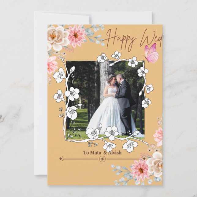 Elegant Light Brown Photo Collage Wedding Invitati Invitation (Front)