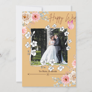 Elegant Light Brown Photo Collage Wedding Invitati Invitation