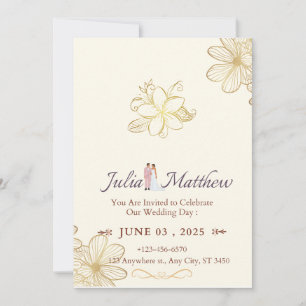 Elegant Light Brown Photo Collage Wedding Invitati Invitation