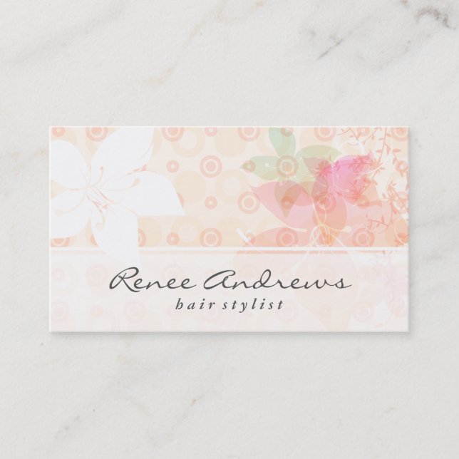 Elegant Light Flowers Business Card (Front)