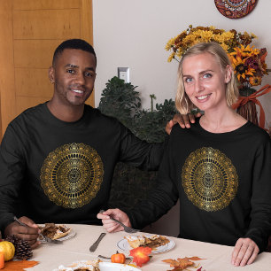 Elegant Light Gold Lotus Henna Mandala T-Shirt