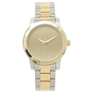 Elegant Light Gold Teal Men's  Two Tone Watch