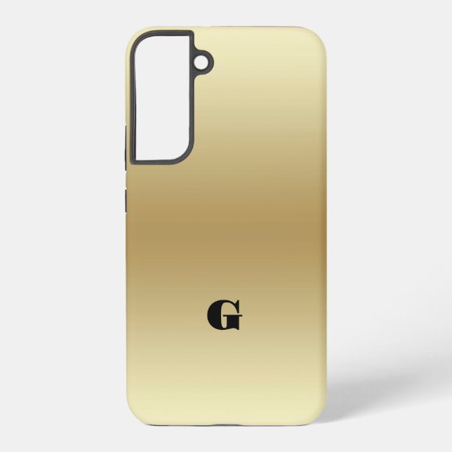 Elegant Light Gold Teal Personalised Samsung Galaxy S22+ Case (Back)