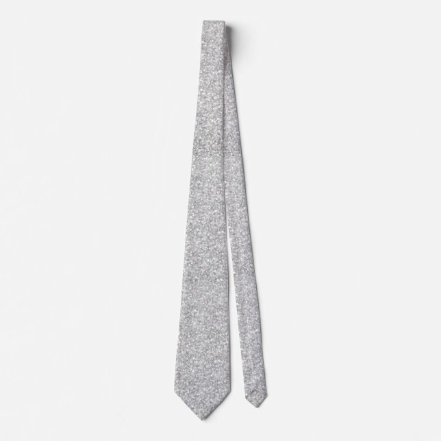 Elegant Light Gray Glitter & Sparkles Tie (Front)