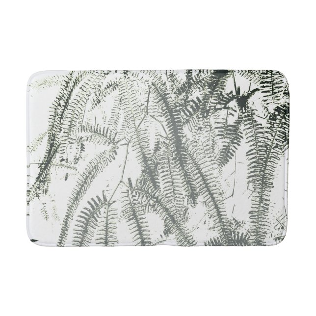 Elegant light green fern pattern bath mat (Front)