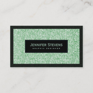 Elegant Light Green Glitter & Sparkles Business Card