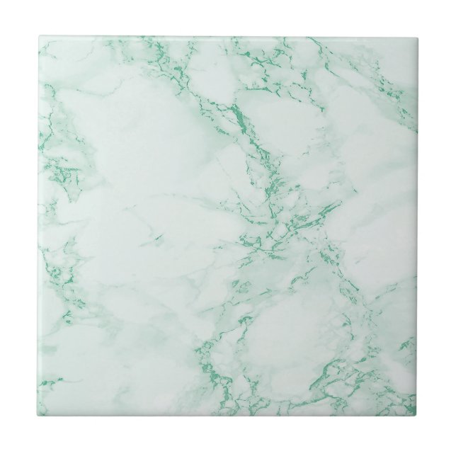 Elegant light green marble print tile (Front)