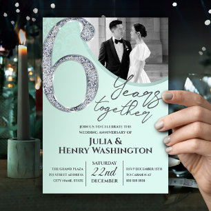 Elegant Light Green Wedding Anniversary Invitation