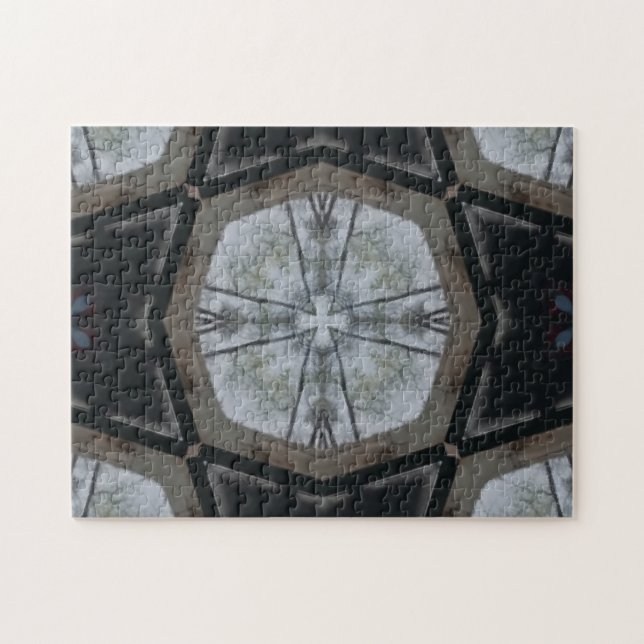 Elegant Light Grey Cross Puzzle (Horizontal)
