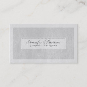 Elegant Light Grey Faux leather Look Business Card