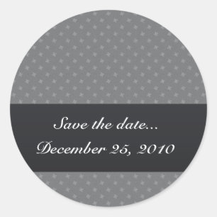 Elegant light grey octagonal pattern on rough grey classic round sticker
