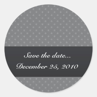 Elegant light grey octagonal pattern on rough grey classic round sticker